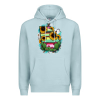 Blue Mist Georgia Map Sunflower Cactus Serape Premium Hoodie - RanaPortraitStore