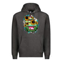 Charcoal Heather Georgia Map Sunflower Cactus Serape Premium Hoodie - RanaPortraitStore