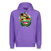 Purple Georgia Map Sunflower Cactus Serape Premium Hoodie - RanaPortraitStore