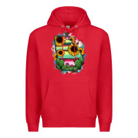 Red Georgia Map Sunflower Cactus Serape Premium Hoodie - RanaPortraitStore