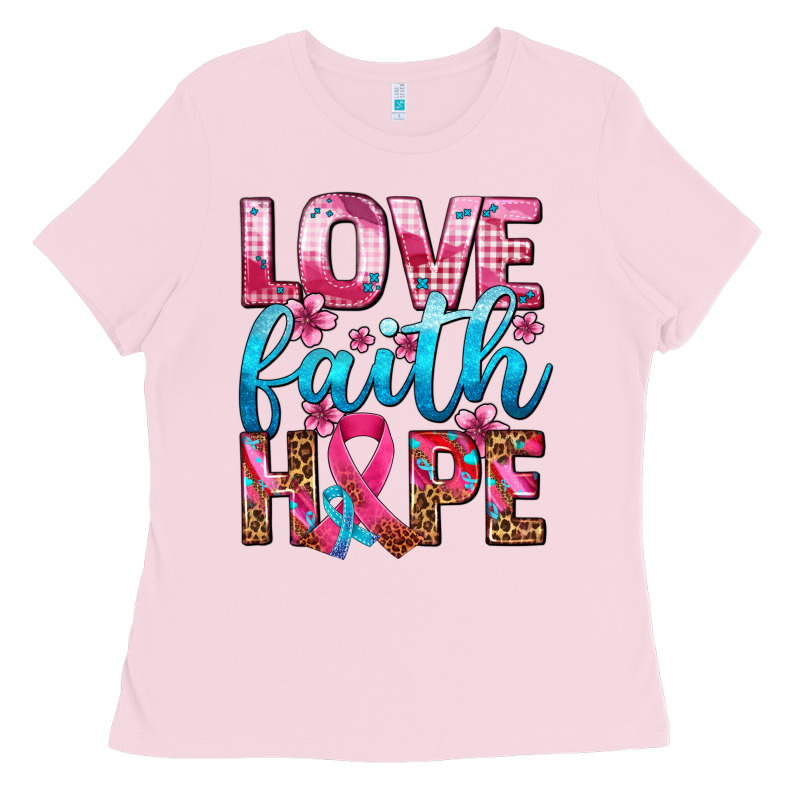 Love Faith Hope With Cancer Ribbon  Ado Ladies Tee by AdoDesignShop | Teevron