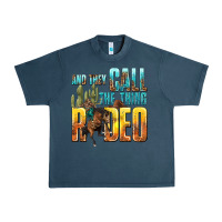 Midnight Navy and they call the thing rodeo Urban Heavy Tee - texasbilliewilder