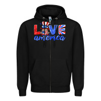Black love america gnome Zipper Hoodie - HRA Design Shop