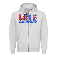 Dove Grey love america gnome Zipper Hoodie - HRA Design Shop