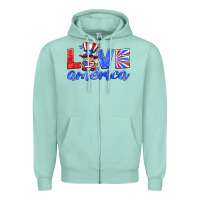 Seafoam love america gnome Zipper Hoodie - HRA Design Shop