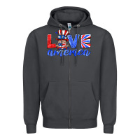 Smoke love america gnome Zipper Hoodie - HRA Design Shop