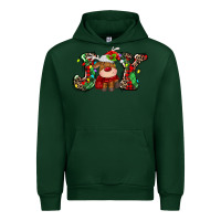 Forest Green joy christmas deer Urban Hoodie - MaliasSmallBusiness