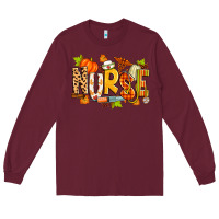 Burgundy fall nurse Long Sleeve Tee - Zillion Design Studio