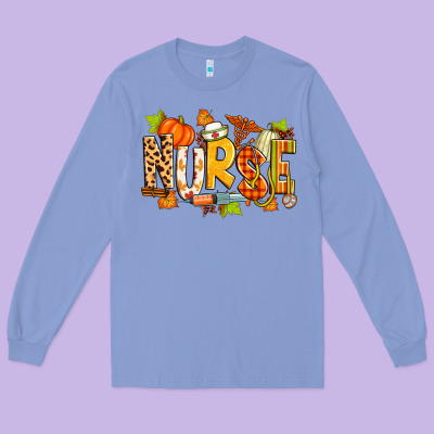 Fall Nurse Long Sleeve Tee Designed By Zillion Design Studio