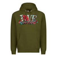 Army Green love like jesus roses Premium Hoodie - NancyCooperArtShop