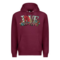 Burgundy love like jesus roses Premium Hoodie - NancyCooperArtShop