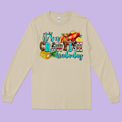 Its A Crawfish Kinda Day Long Sleeve Tee Designed By Adodesignshop