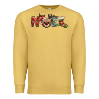 Antique Gold noel with sock and reindeer Premium Sweatshirt - AdoDesignShop