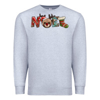 Heather Grey noel with sock and reindeer Premium Sweatshirt - AdoDesignShop