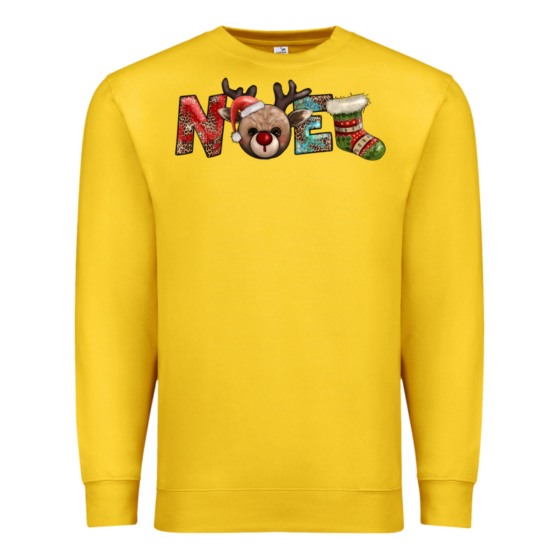 Noel With Sock And Reindeer Premium Sweatshirt by AdoDesignShop | Teevron