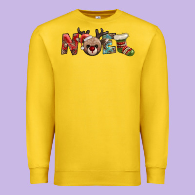 Noel With Sock And Reindeer Premium Sweatshirt Designed By Adodesignshop