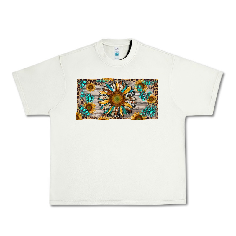 Western Sunflower And Gemstone License Plate Urban Heavy Tee by RanaPortraitStore | Teevron