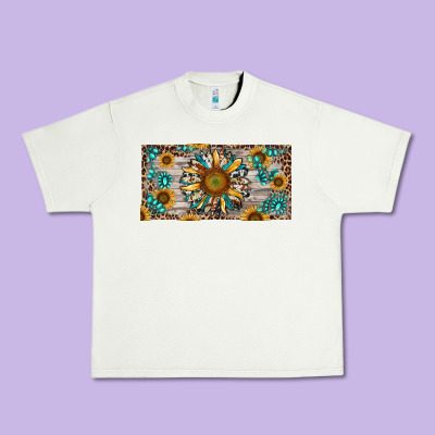Western Sunflower And Gemstone License Plate Urban Heavy Tee Designed By Ranaportraitstore