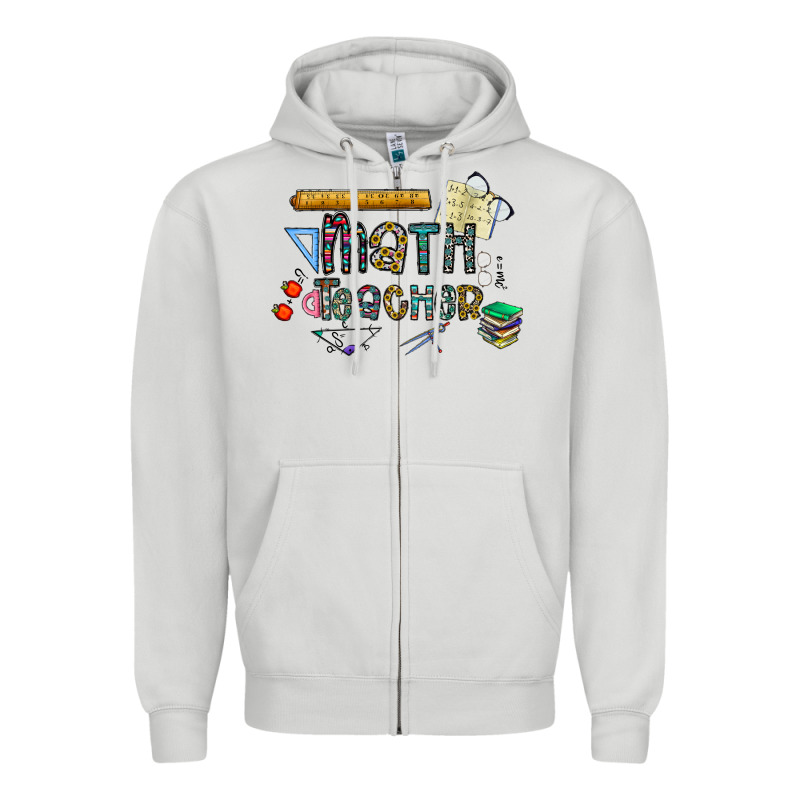 Math Teacher Zipper Hoodie by CowhideDigitalArt | Teevron