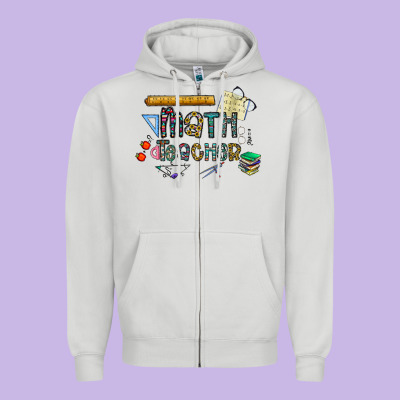 Math Teacher Zipper Hoodie Designed By Cowhidedigitalart