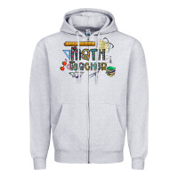 Heather Grey math teacher Zipper Hoodie - CowhideDigitalArt
