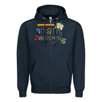 Navy math teacher Zipper Hoodie - CowhideDigitalArt