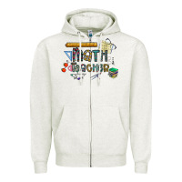 Oatmeal Heather math teacher Zipper Hoodie - CowhideDigitalArt