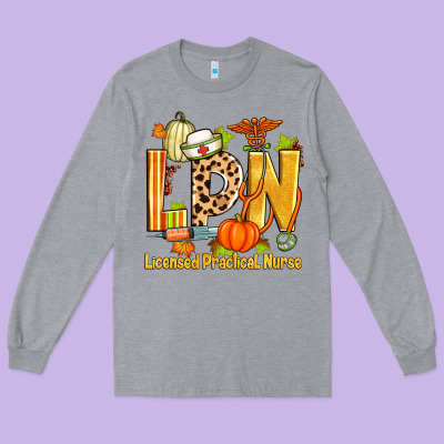 Fall Lpn Licensed Practical Nurse Long Sleeve Tee Designed By Zillion Design Studio