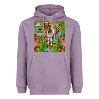 Lavender western boer goat seamless pattern Heavyweight Hoodie - BundleAndBundleShop