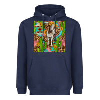 Navy western boer goat seamless pattern Heavyweight Hoodie - BundleAndBundleShop