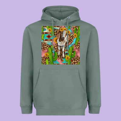 Western Boer Goat Seamless Pattern Heavyweight Hoodie Designed By Bundleandbundleshop