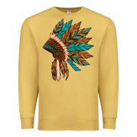 Antique Gold native american indian headdress Premium Sweatshirt - Artiststas
