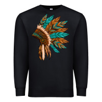 Black native american indian headdress Premium Sweatshirt - Artiststas