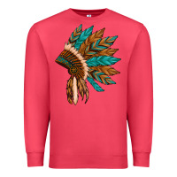 Cardinal native american indian headdress Premium Sweatshirt - Artiststas