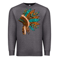 Charcoal Heather native american indian headdress Premium Sweatshirt - Artiststas