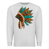 Dove Grey native american indian headdress Premium Sweatshirt - Artiststas