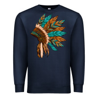 Navy native american indian headdress Premium Sweatshirt - Artiststas