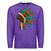 Purple native american indian headdress Premium Sweatshirt - Artiststas