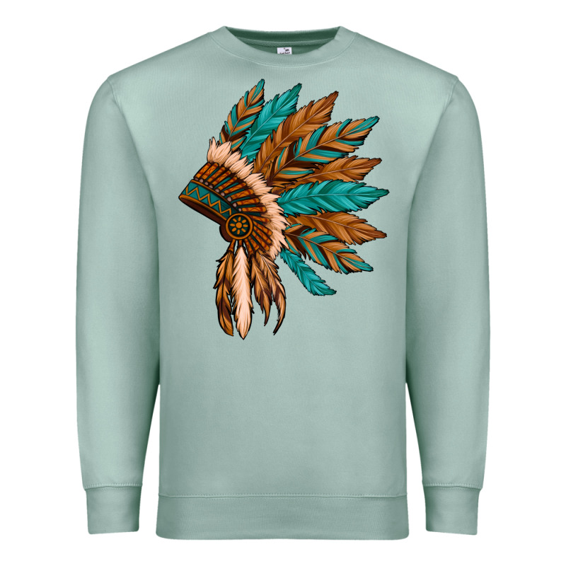 Native American Indian Headdress Premium Sweatshirt by Artiststas | Teevron