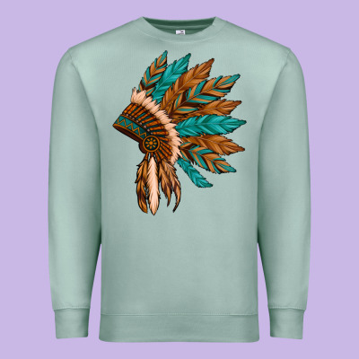 Native American Indian Headdress Premium Sweatshirt Designed By Artiststas