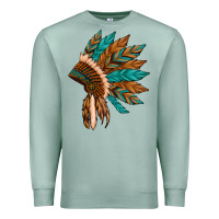 Seafoam native american indian headdress Premium Sweatshirt - Artiststas