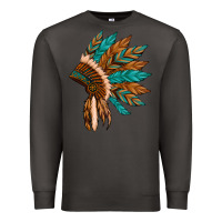 Smoke native american indian headdress Premium Sweatshirt - Artiststas