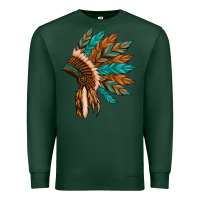 Sports Green native american indian headdress Premium Sweatshirt - Artiststas