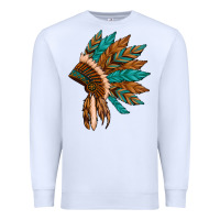 White native american indian headdress Premium Sweatshirt - Artiststas