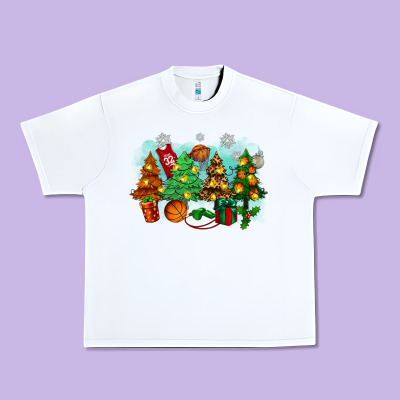 Urban Heavy Tee christmas trees with basketball