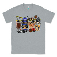 Heather Grey Police Coffee Cups Classic Tee - FaDigitalArtStudio