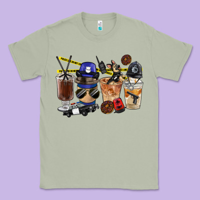 Police Coffee Cups Classic Tee Designed By Fadigitalartstudio