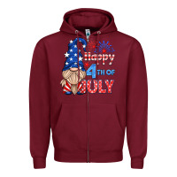 Burgundy happy 4th of july gnome Zipper Hoodie - HRA Design Shop