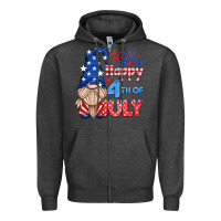 Charcoal Heather happy 4th of july gnome Zipper Hoodie - HRA Design Shop
