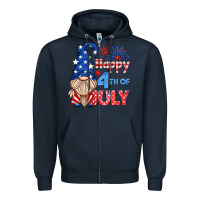 Navy happy 4th of july gnome Zipper Hoodie - HRA Design Shop